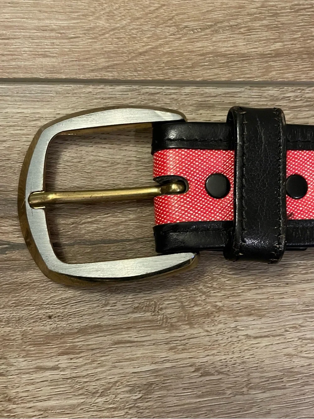 Full grain steerhide and canvas belt size 36 unisex